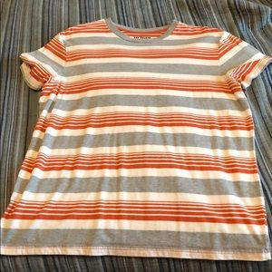 Gray and orange shirt sleeve